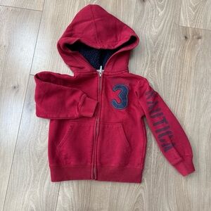 Nautica Kids Maroon Hoodie with Navy Accents